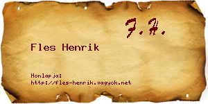 Fles Henrik névjegykártya